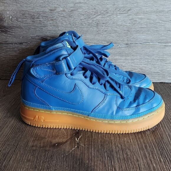 Nike Air Force 1 MID LV8 GS Size 6.5Y Blue Athletic Shoes Sneakers 820342-400 - Picture 1 of 10